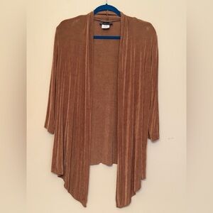 Slinky Brand Open-Front Cardigan in Camel Brown sz M